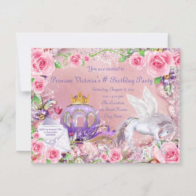 Fairy Tale Princess Birthday Party Invitation (Front)
