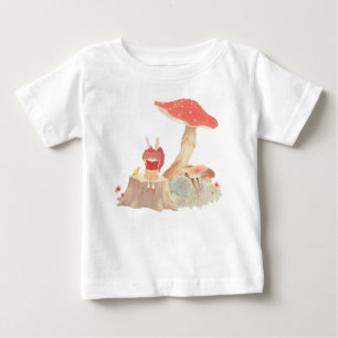 Fairy Tale Reading: Bunny Girl Under Red Mushroom Baby T-Shirt