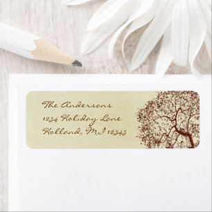 Fairy Tale Rustic Forest Brown Tree Return Address