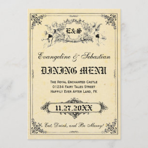 Fairy Tale Storybook Wedding Menu Cards