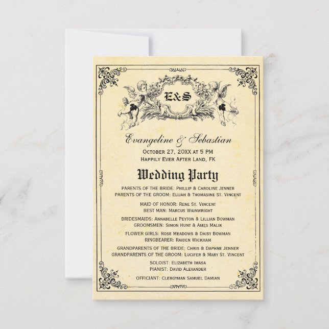 Fairy Tale Storybook Wedding Programs Invitation (Front)