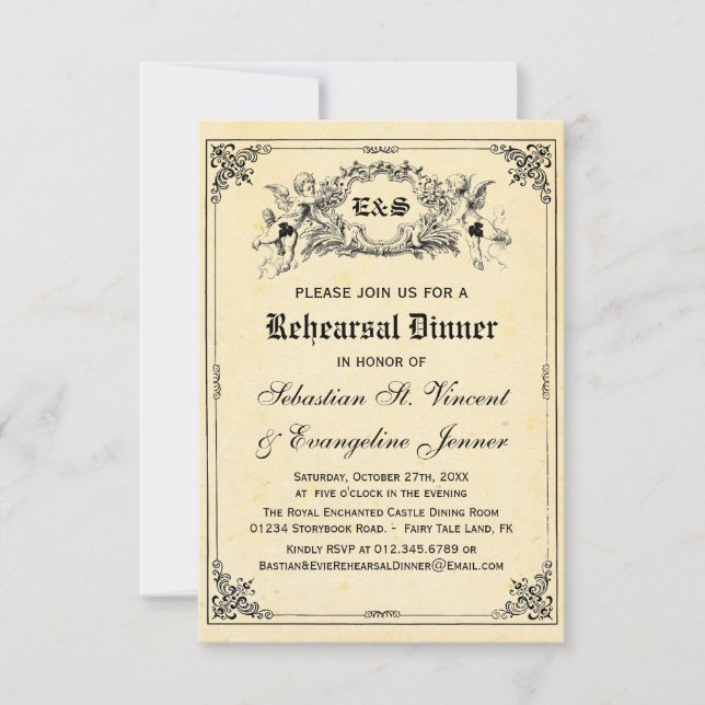 Fairy Tale Storybook Wedding Rehearsal Dinner Invitation (Front)