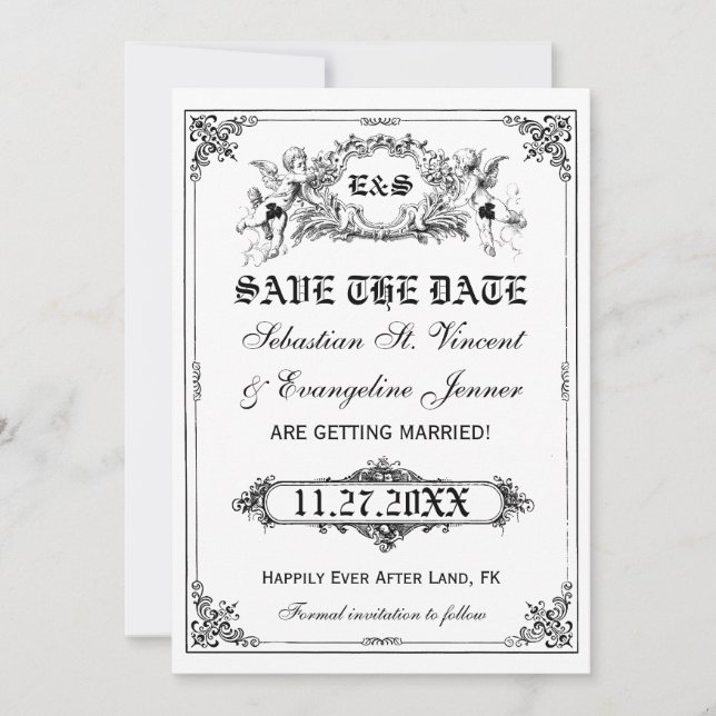 Fairy Tale Storybook Wedding Save the Date Cards (Front)