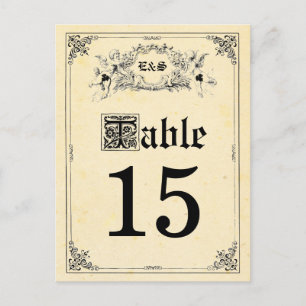 Fairy Tale Storybook Wedding Table Numbers Postcard
