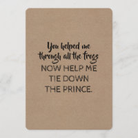 Fairy tale Style Funny Will you be my Bridesmaid