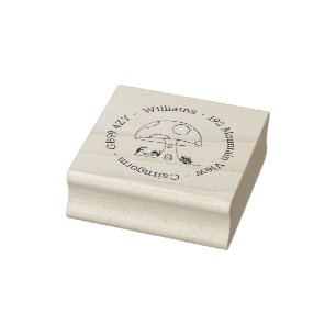 Fairy Tale Toadstool House Address Rubber Stamp