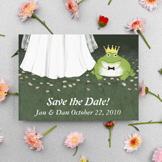 Fairy Tale Wedding Frog Prince Save the Date Funny Announcement Postcard