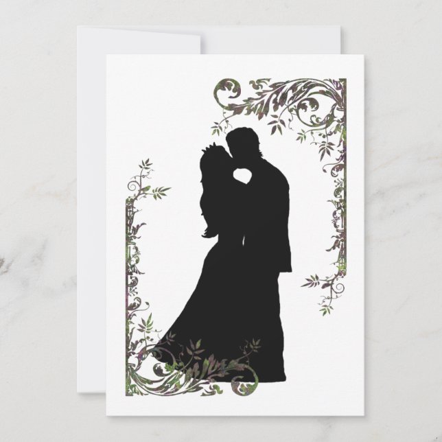 Fairy Tale Wedding Invitation - Custom Black- Iris (Front)