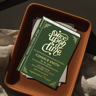 Fairy Tale Whimsical Book Cover Green Baby Shower