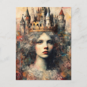 Fairy Tale Woman With Castle on Her Head Postcard