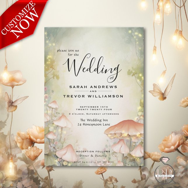 Fairy Tale Woodland Fairycore Romance Invitation (Easy to Customize)
