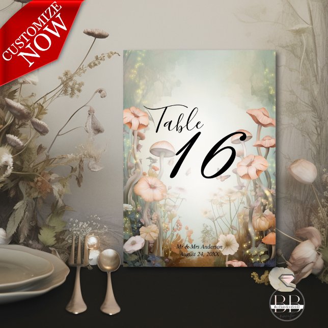 Fairy Tale Woodland Fairycore Romance Table Number (Easy to Customize)