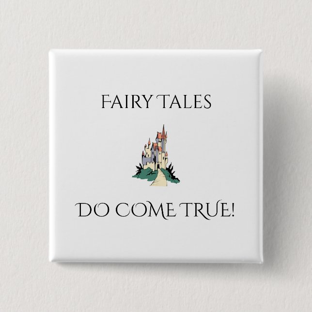 Fairy Tales Do Come True Princess Castle 15 Cm Square Badge (Front)