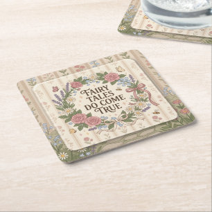 Fairy Tales Do Come True Square Paper Coaster