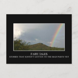 Fairy tales don't really have happy endings postcard