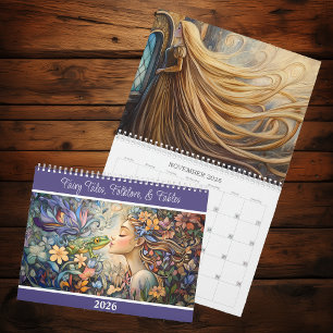 Fairy Tales, Folklore, and Fables 2026 2-Page Calendar