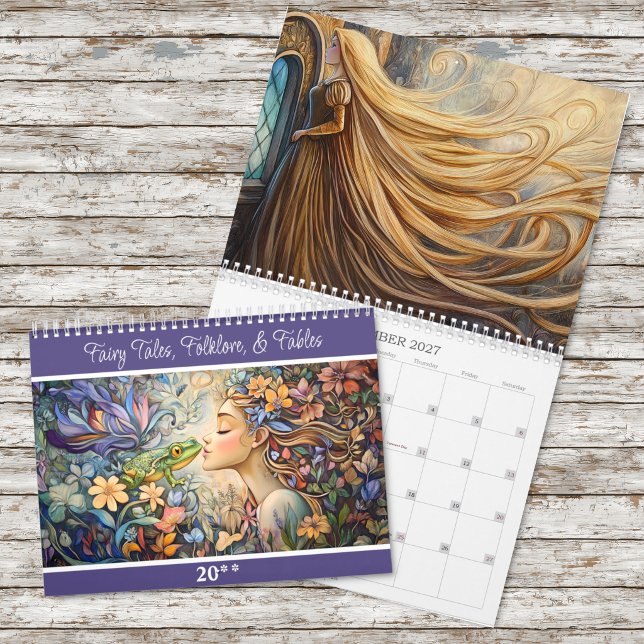 Fairy Tales, Folklore, and Fables 2026 2-Page Calendar (Creator Uploaded)