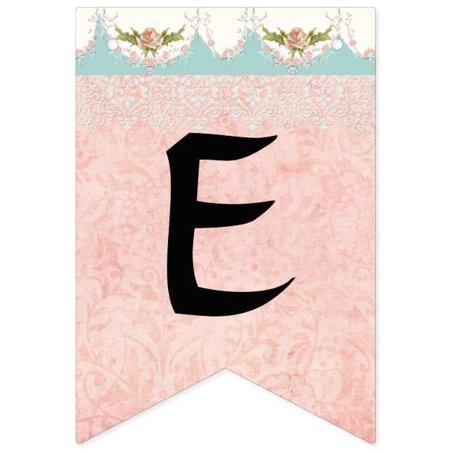 Fairy Tea Party Cute Girl Baby Name Party Decor Bunting (Thirteenth Flag)