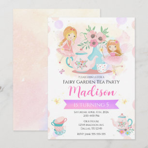 Fairy Tea Party Enchanted Garden Magical Birthday Invitation