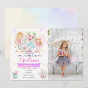 Fairy Tea Party Enchanted Garden Magical Birthday  Invitation