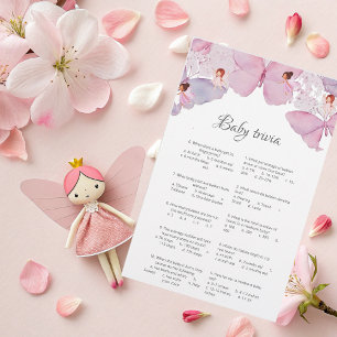 Fairy-Themed Baby Shower Trivia Game Card