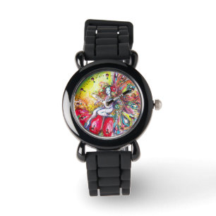 FAIRY TITANIA ON THE RED FLOWER Colorful Fantasy Watch