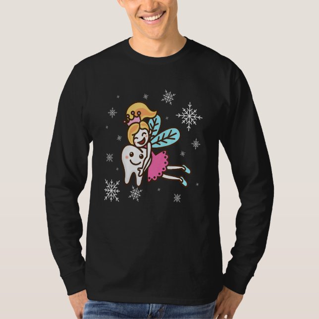 Fairy Tooth Hugging Tooth Dentistry Dentist T-Shirt (Front)
