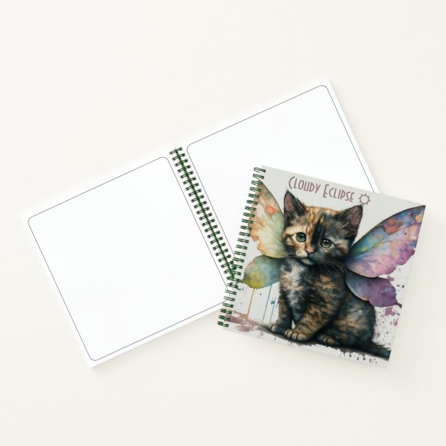 Fairy Tortoiseshell Kitten Spiral Notebook (Inside)