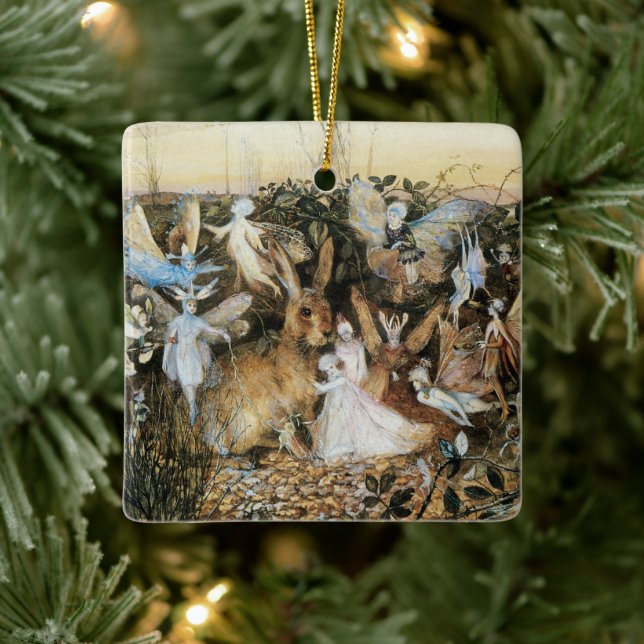 Fairy Twilight by John Anster Fitzgerald Ceramic Ornament (Tree)
