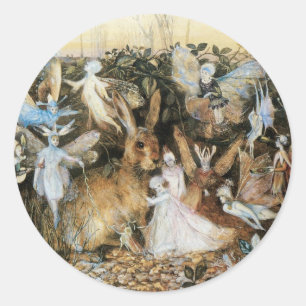 Fairy Twilight by John Anster Fitzgerald Classic Round Sticker