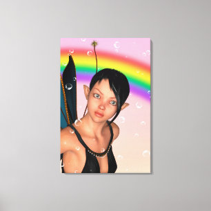 Fairy under Rainbow Canvas Print