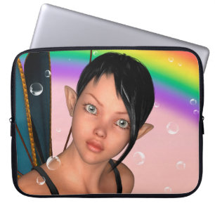 Fairy under Rainbow Laptop Sleeve
