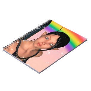 Fairy under Rainbow Spiral Notebook