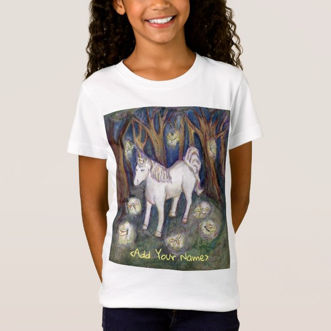 Fairy Unicorn Forest Fantasy Art Custom T-Shirt (Front)