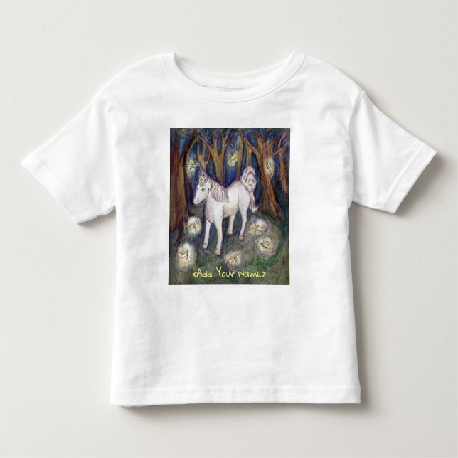 Fairy Unicorn Forest Fantasy Art Custom T-Shirt (Front)
