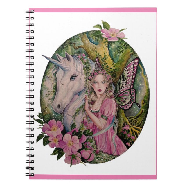 Fairy unicorn spiral notebook (Front)
