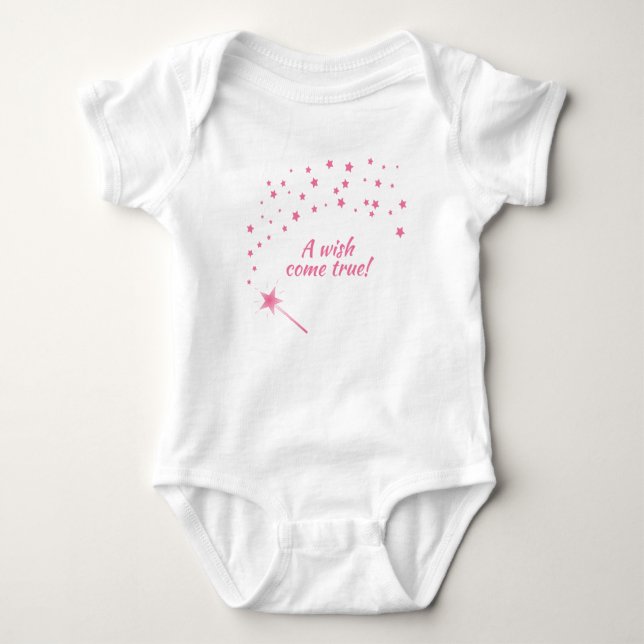 Fairy Wand & Stars, A Wish Come True Baby Bodysuit (Front)