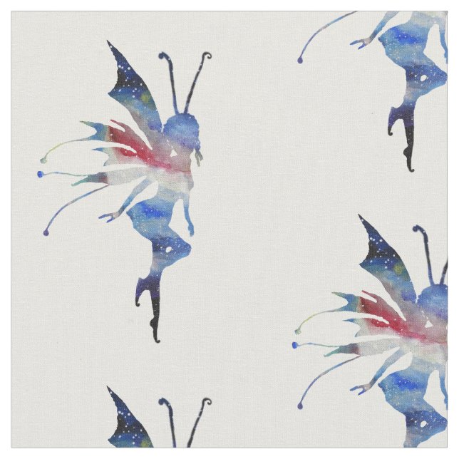 Fairy Watercolor  Combed Cotton (56" width) Fabric (Close Up)