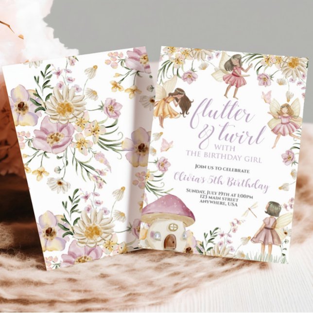 Fairy wildflower birthday invitation (Creator Uploaded)