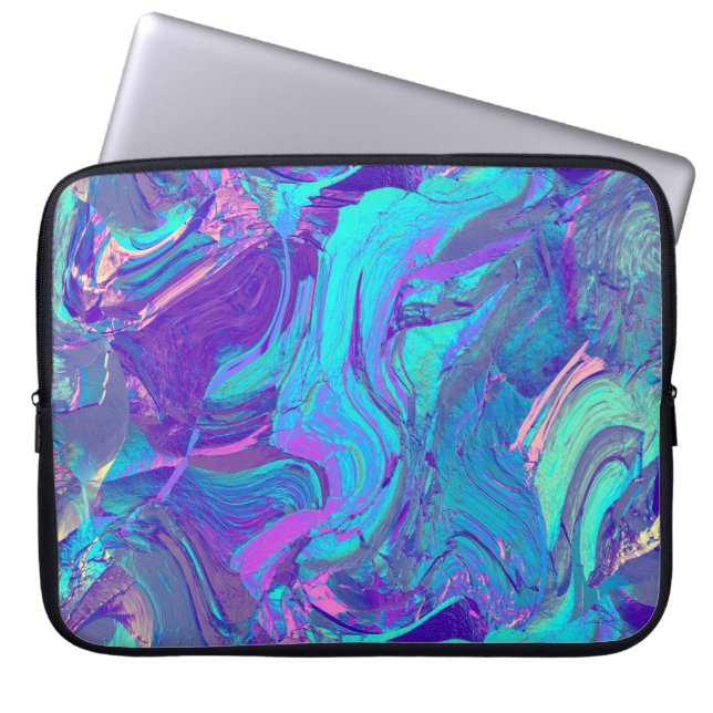 fairy wing artglass - blues and purples : laptop sleeve (Front)