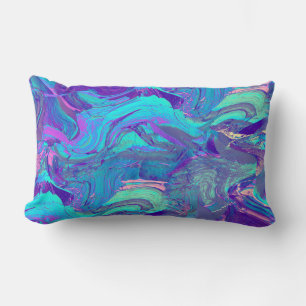 fairy wing artglass - blues and purples : lumbar cushion