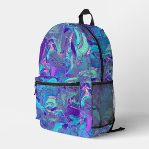 fairy wing artglass - blues and purples : printed backpack