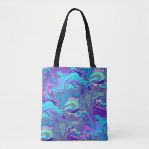 fairy wing artglass - blues and purples : tote bag