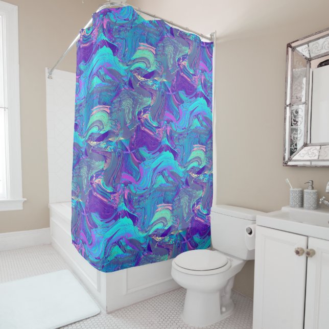 fairy wing artglass : shower curtain (In Situ)