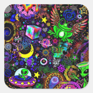 Fairy Wing Frog Sticker Cute Trippy Neon Frog Ar