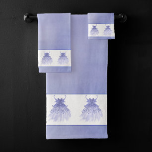 Fairy Wing Lavender Gown   Purple Iridescent Sheen Bath Towel Set