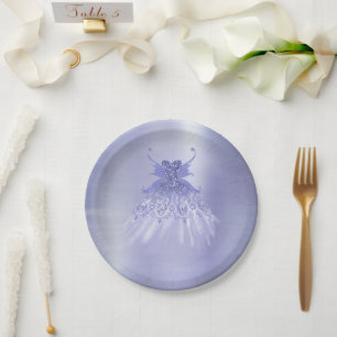Fairy Wing Lavender Gown Purple Iridescent Sheen Paper Plate