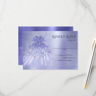 Fairy Wing Lavender Gown Purple Iridescent Sheen RSVP Card