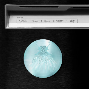 Fairy Wing Mint Gown   Luxe Pearl Green Aqua Sheen Magnet