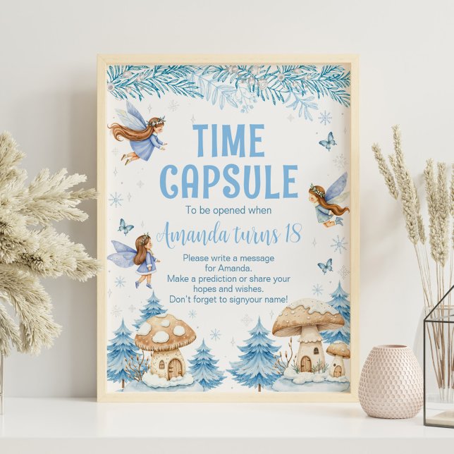 Fairy Winter Garden Birthday Party Time Capsule Poster (Creator Uploaded)